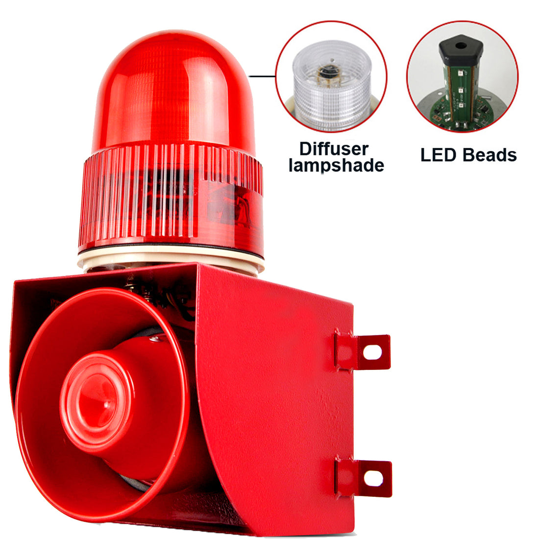 YASONG SLA-01Z 120dB Button Control Alarm Siren, 25W, IP65, LED Strobe, One-Button Linkage