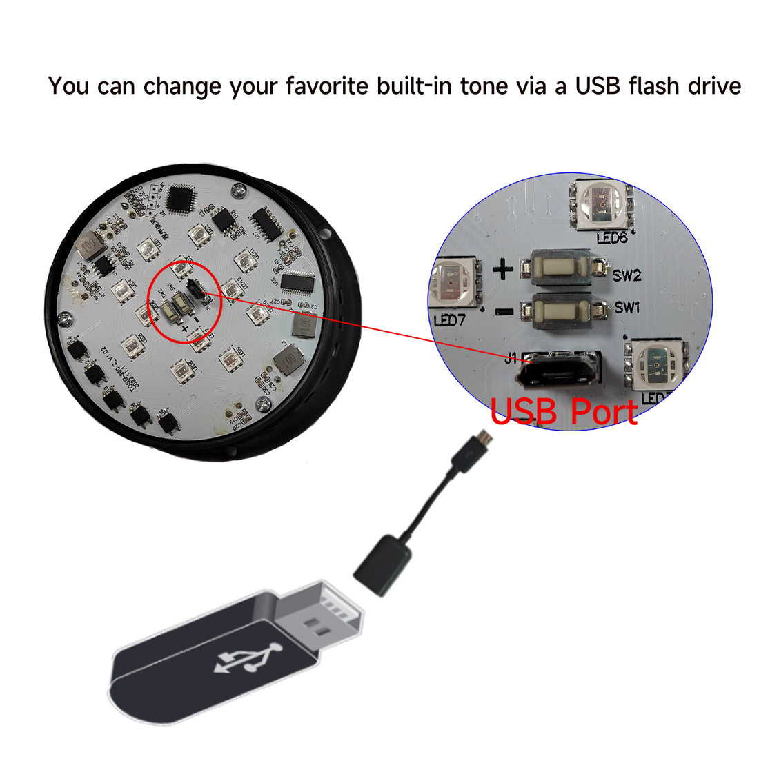 YASONG Luz estroboscópica de advertencia de 7 colores, sirena de alarma impermeable con volumen de 120 decibelios, 8 tonos y 3 modos de flash, CC 10-30 V