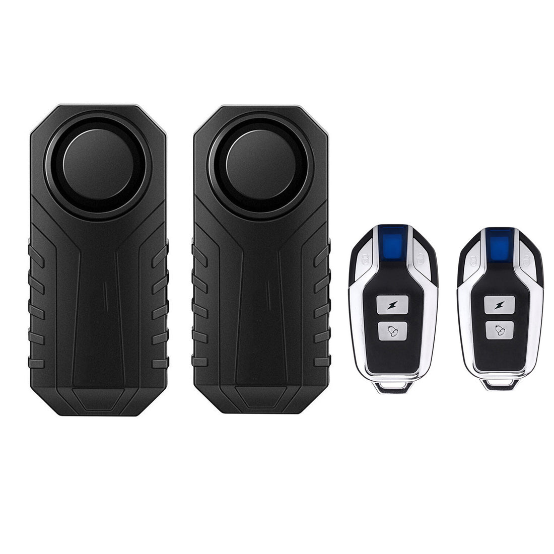 Alarme de vélo sans fil YASONG 113 dB, antivol fort, alarme de moto, système d'alarme de sécurité pour véhicule avec capteur de vibration (pack de 2)