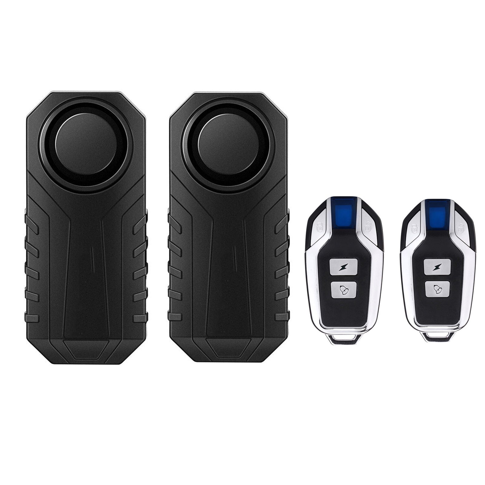 Alarme de vélo sans fil YASONG 113 dB, antivol fort, alarme de moto, système d'alarme de sécurité pour véhicule avec capteur de vibration (pack de 2)