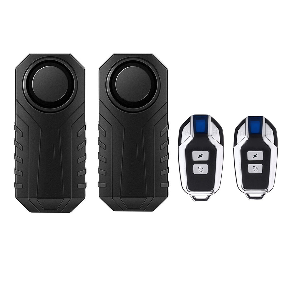 YASONG 2 Pack Bike Alarm, 113dB Wireless Anti-Theft Vibration Alarm, 50m Remote, IP55, 7 Sensitivity Levels