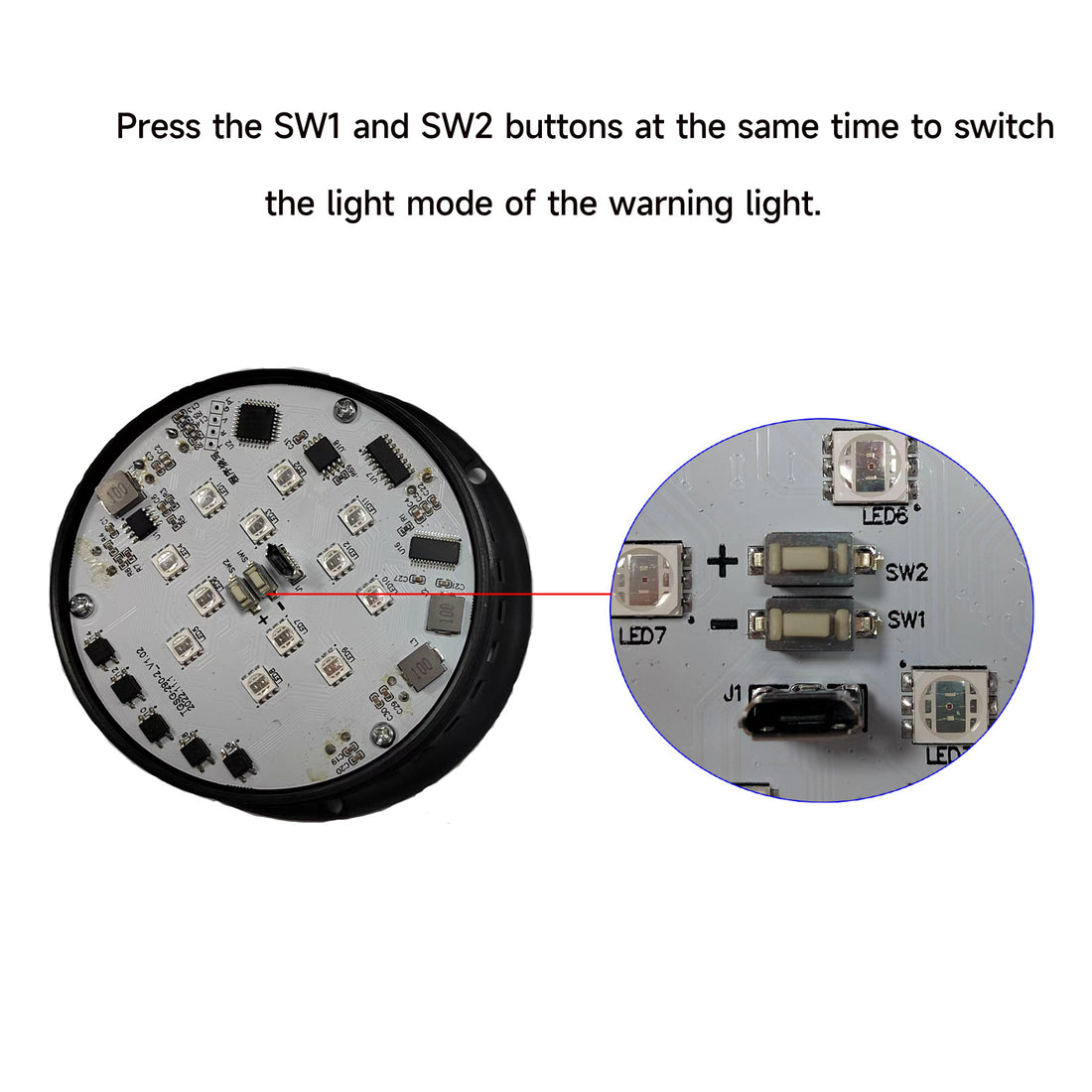 YASONG SLA-290-II 7-Color Strobe Siren Light, 120dB, 9 Tones, 3 Flash Modes, AC100-240V, IP69K