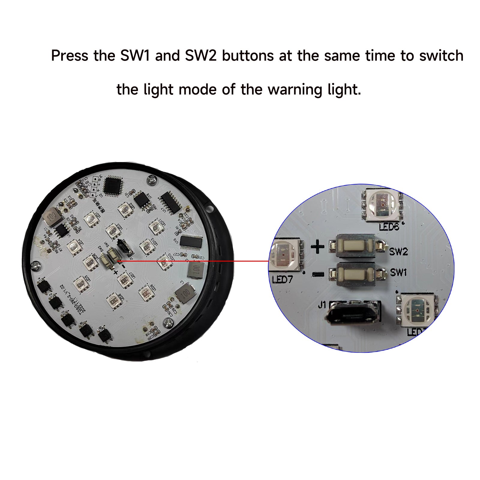 YASONG SLA-290-II 7-Color Strobe Siren Light, 120dB, 9 Tones, 3 Flash Modes, AC100-240V, IP69K