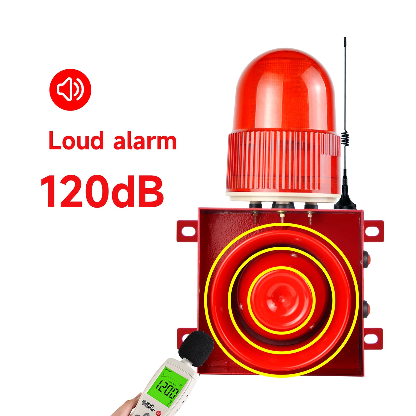 YASONG 2000m Outdoor Remote Control Alarm Siren, 120dB Horn 9 Tones Adjustable with USB Port  25 Watts IP65 Waterproof SLA-01HY