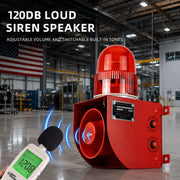 YASONG SLA-01HY-P 120dB Long-Range Wireless Alarm Siren, 500m/2000m Remote, USB Voice Update, 2.6Ah Battery