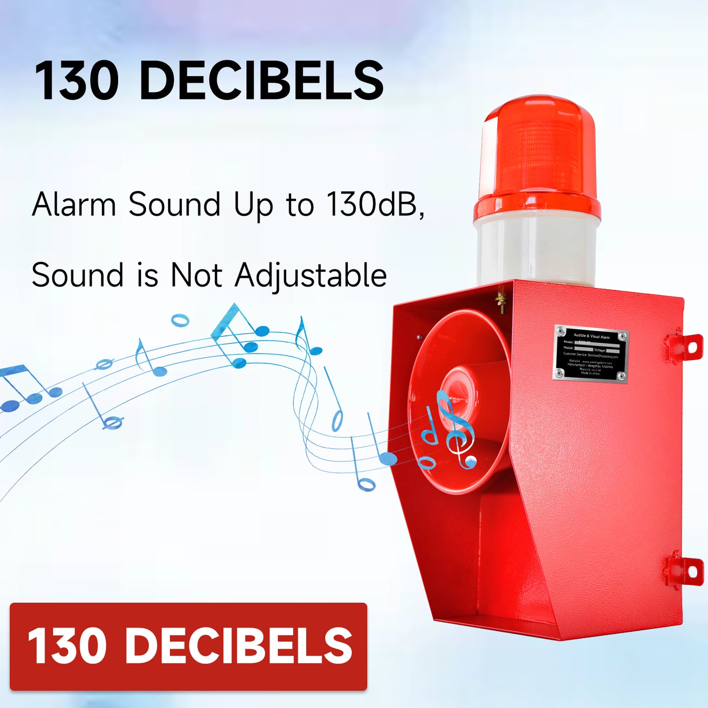 Siren Alarm with Button Control Box 130dB Loudspeaker 45W Security Emergency Alarm Range of 100m-150m for Farm School Factory Home SLA-06AZ