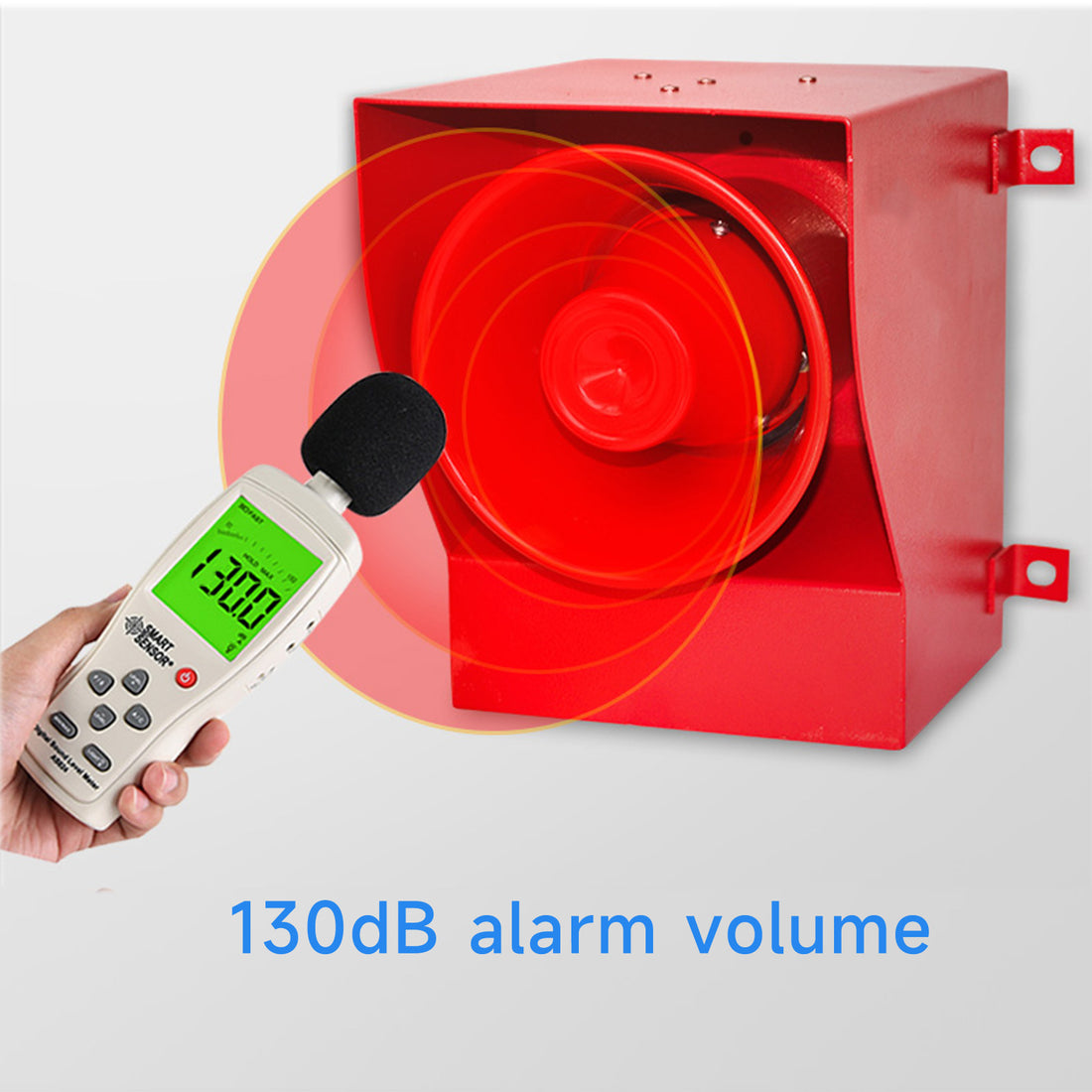 Sirène d'alarme YASONG 45W 130dB IP65 étanche, système d'alarme de sécurité pour environnement bruyant, portée d'alarme d'urgence de 100m SLA-05E