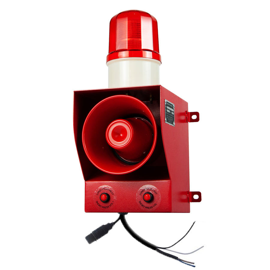 YASONG SLA-05BX 130dB RS-485 Modbus Alarm Siren, 45W, 12 Tones, IP65, USB Upload, LED Strobe