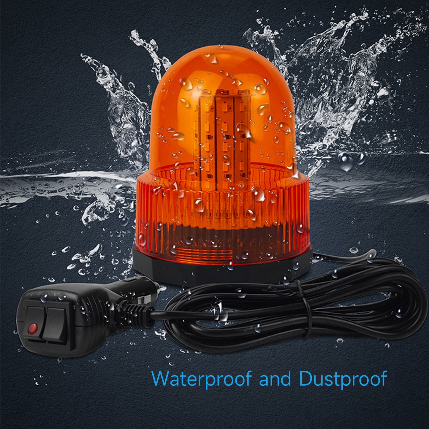 60 LED Beacon Strobe Light 12V-24V Amber Magnetic Rooftop Emergency Safety Warning Flashing Light for Forklift Truck Tractor Carts UTV Bus