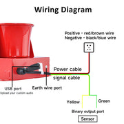 YASONG SLA-01HK 120dB Signal Triggered Alarm Siren, 25W, IP65, Dry/Wet Contact, USB Upload, LED Strobe