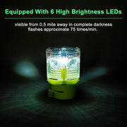 YASONG Solar 360° LED Industrial Strobe Warning Light, IP54 Outdoor Beacon, 6 LEDs, Auto Night Flashing