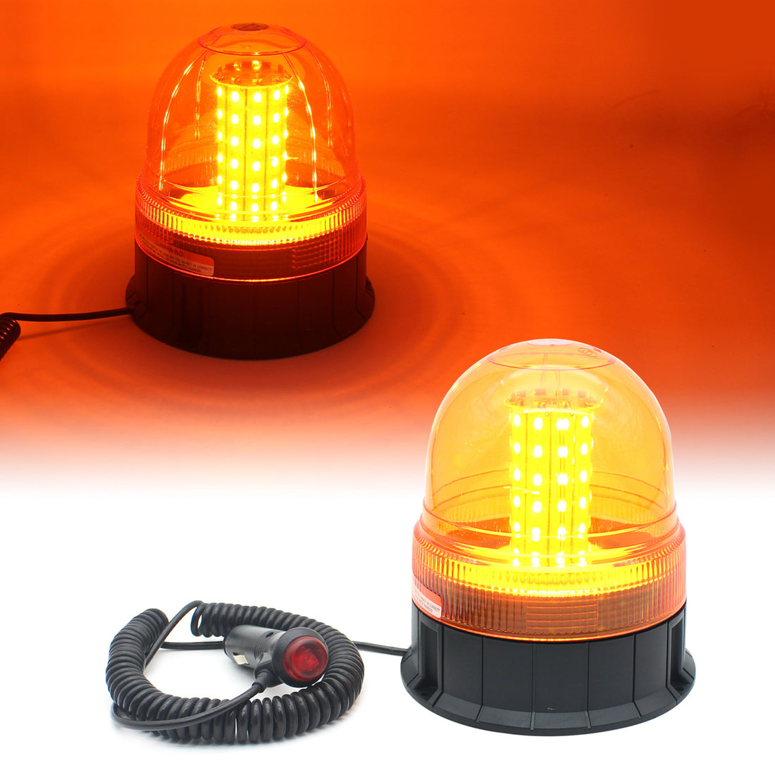 YASONG 60 LED Gyrophare Stroboscopique 12V-24V Ambre Magnétique Toit Lumière Clignotante d'Urgence de Sécurité pour Chariot Élévateur Camion Tracteur Chariots UTV Bus