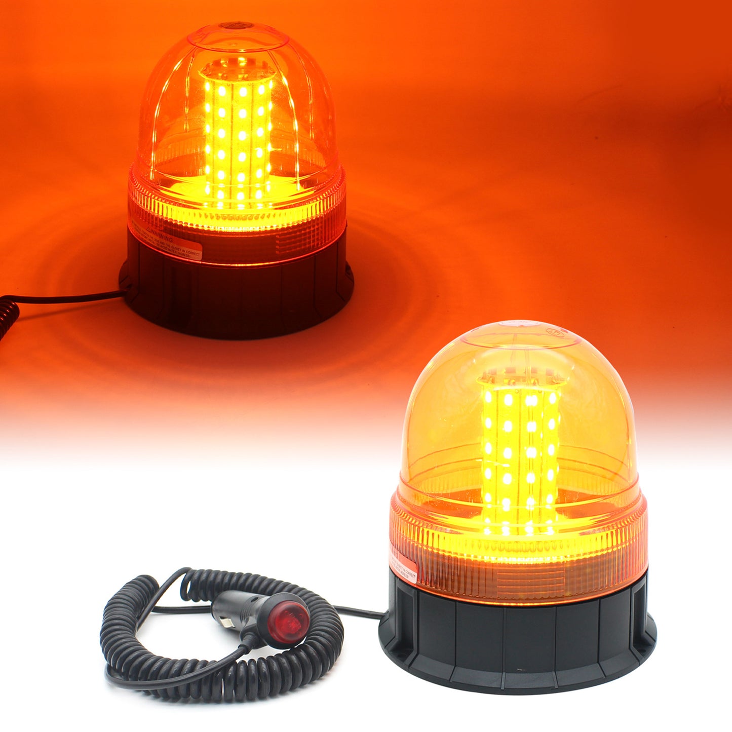 YASONG 60 LED Beacon Strobe Light 12V-24V Amber Magnetic Rooftop Emergency Safety Warning Flashing Light for Forklift Truck Tractor Carts UTV Bus
