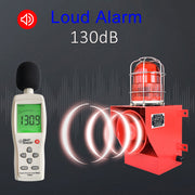 YASONG Sirena de alarma exterior IP66 impermeable anticolisión 130dB Bocina de seguridad con luz estroboscópica para puerto, muelle, fábrica, escuela, hogar SLA-05G