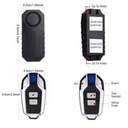 Alarme de vélo sans fil YASONG 113 dB, antivol fort, alarme de moto, système d'alarme de sécurité pour véhicule avec capteur de vibration (pack de 2)