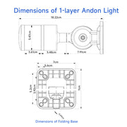 Lampu Menara Tumpuk LED YASONG LTA-30-J, 2-5 Lapisan, Stabil/Berkedip, Dasar Lipat 180°, Buzzer Opsional, IP44