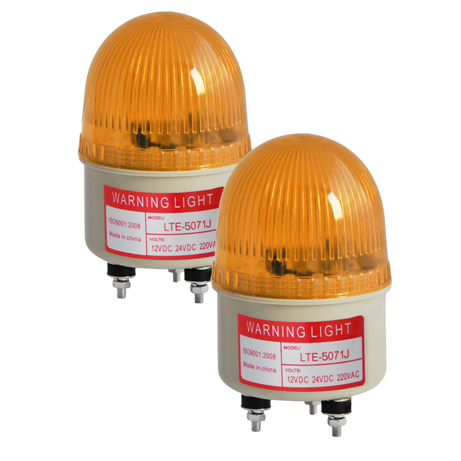 YASONG LTE-5071J LED Strobe Beacon Warning Light, 90dB Buzzer, 3W, IP44, Bolt Base, DC/AC Options
