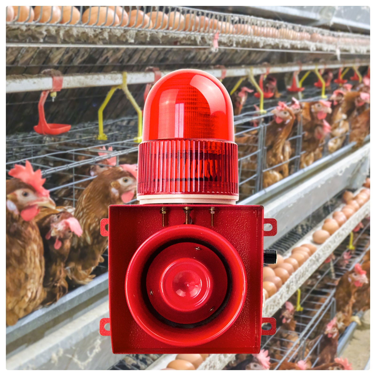 YASONG Alarma de 120 dB con sonido ajustable para cortes/recuperación de energía para granjas, estanques de peces, bancos y seguridad SLA-1501