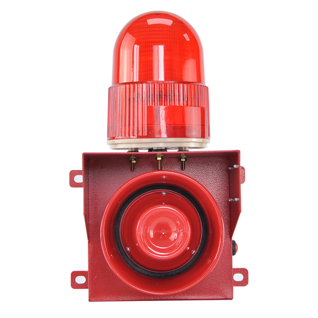 YASONG Sirena de alarma, tono y volumen ajustables, bocina fuerte de 120 dB, sirena de seguridad exterior de 25 W con luz estroboscópica LED para puerto, muelle y embalse SLA -01T