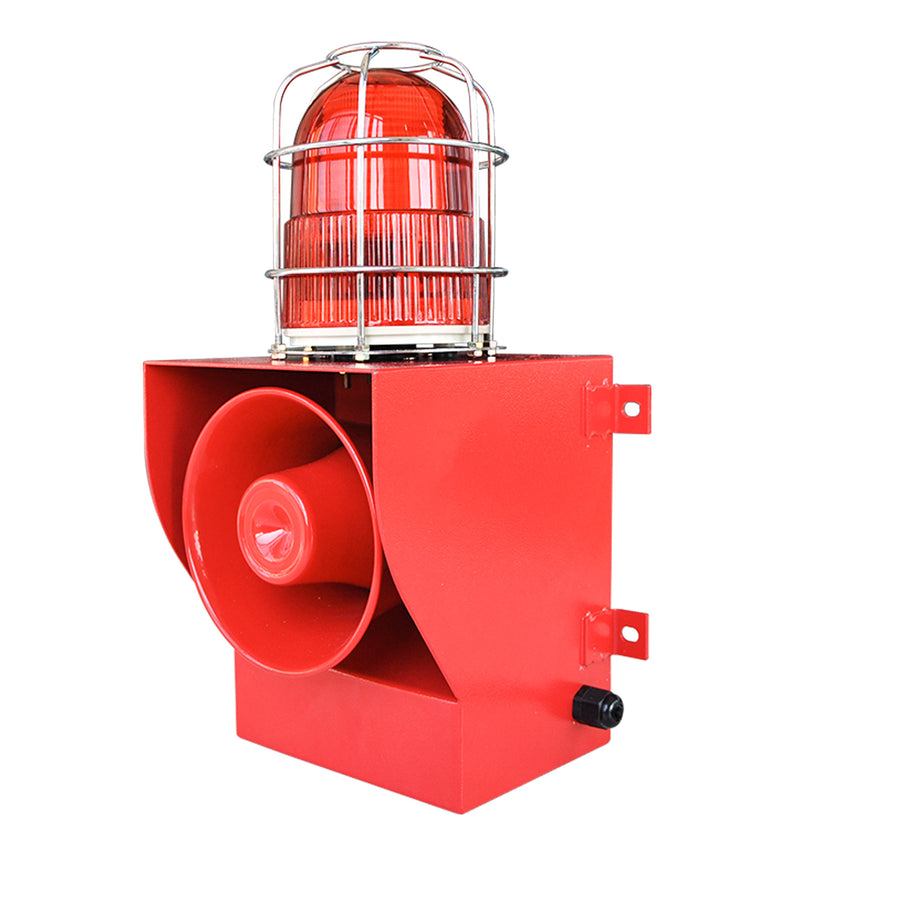 YASONG SLA-05G-P 130dB Stainless Steel Alarm Siren, 45W, IP66 Waterproof, LED Strobe, Wall Mount