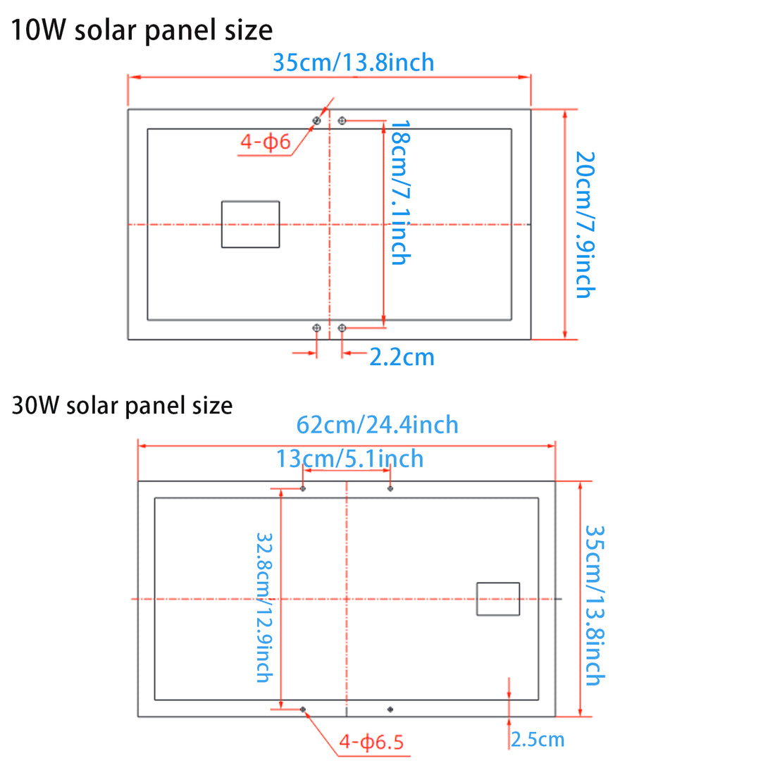 YASONG SLA-X06 Solar Industrial Traffic Flashing Light, Double-Sided Red Blue LED, IP65, 10W/30W Panel