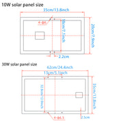YASONG SLA-X06 Solar Industrial Traffic Flashing Light, Double-Sided Red Blue LED, IP65, 10W/30W Panel