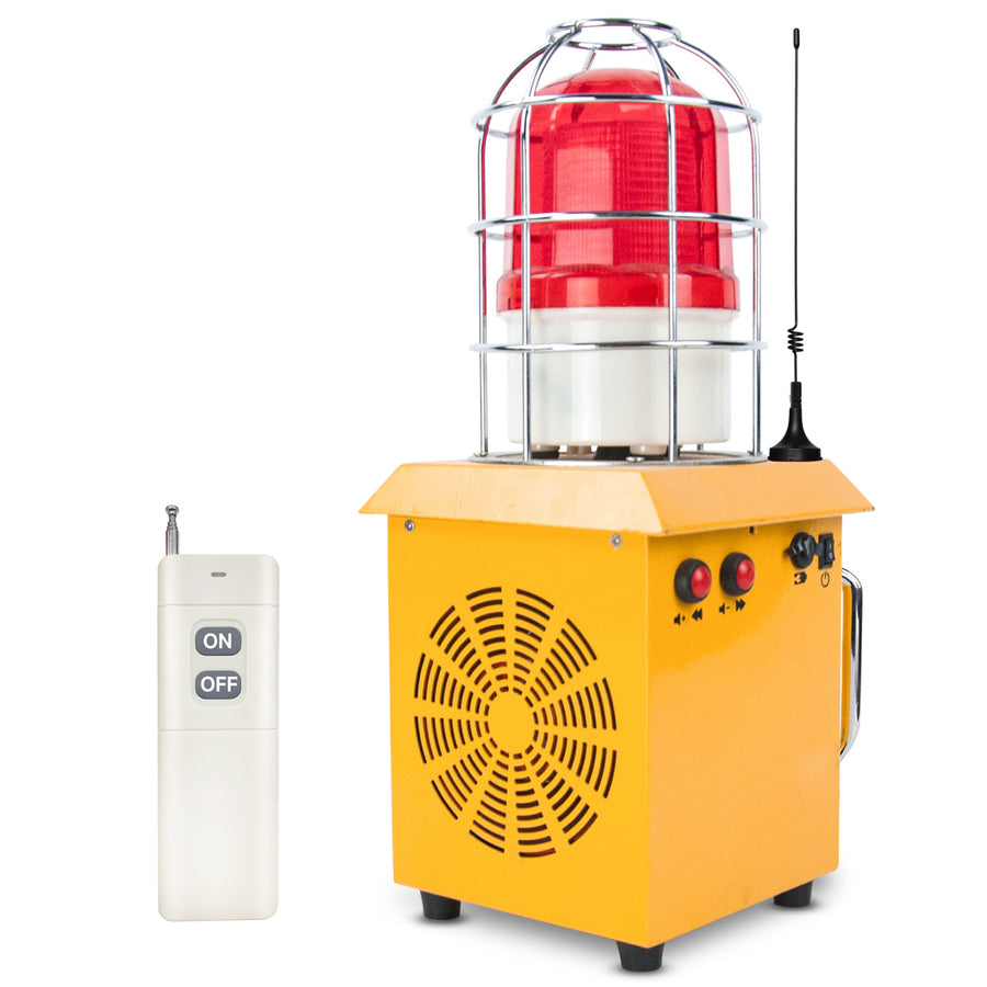 YASONG SLA-1509Y 120dB Portable Rechargeable Remote Siren, 2000m Range, 5000mAh Battery, 12 Tones, IP65, LED Strobe