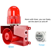 YASONG SLA-01T1 120dB Timer Alarm Siren, 45W, 12 Tones, IP65, USB Upload, LED Strobe, Wall Mount
