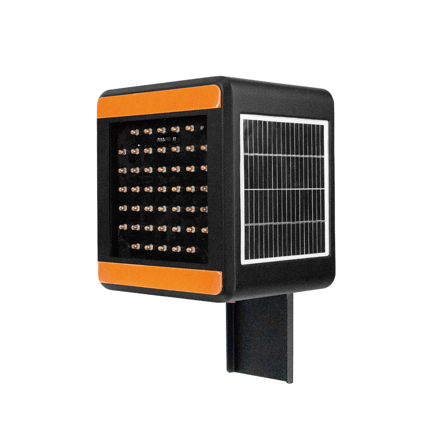 YASONG SLA-YD3610 12.8W Solar Industrial Traffic Barrier Warning Light, GPS Sync, Yellow Strobe, IP65