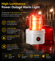 YASONG SLA-1502 Alarm Pemadaman Listrik & Kehilangan Fase 90dB, AC220V/380V, Lampu Strobo LED, IP54, Cadangan Baterai