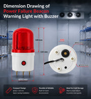 YASONG SLA-1502 Alarm Pemadaman Listrik & Kehilangan Fase 90dB, AC220V/380V, Lampu Strobo LED, IP54, Cadangan Baterai