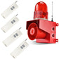 Industrial Remote Control Siren Alarm Wireless Outdoor 120dB Loud Horn Emergency Safety Alarm with 4 Remote Controller, Adjust Volume and Tone, 1.2mile Remote distance, Strobe Light SLA-01TY-2000-4