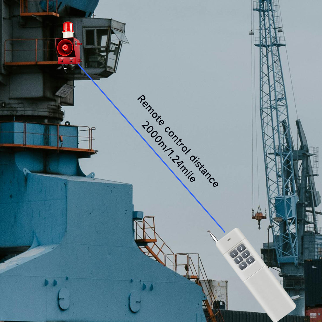 Sirène d'alarme extérieure télécommandée sans fil 2000m 130dB puissante à klaxon multi-ton pour la sécurité industrielle SLA-05BY-6
