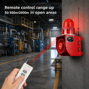 YASONG SLA-01HY-P 120dB Long-Range Wireless Alarm Siren, 500m/2000m Remote, USB Voice Update, 2.6Ah Battery