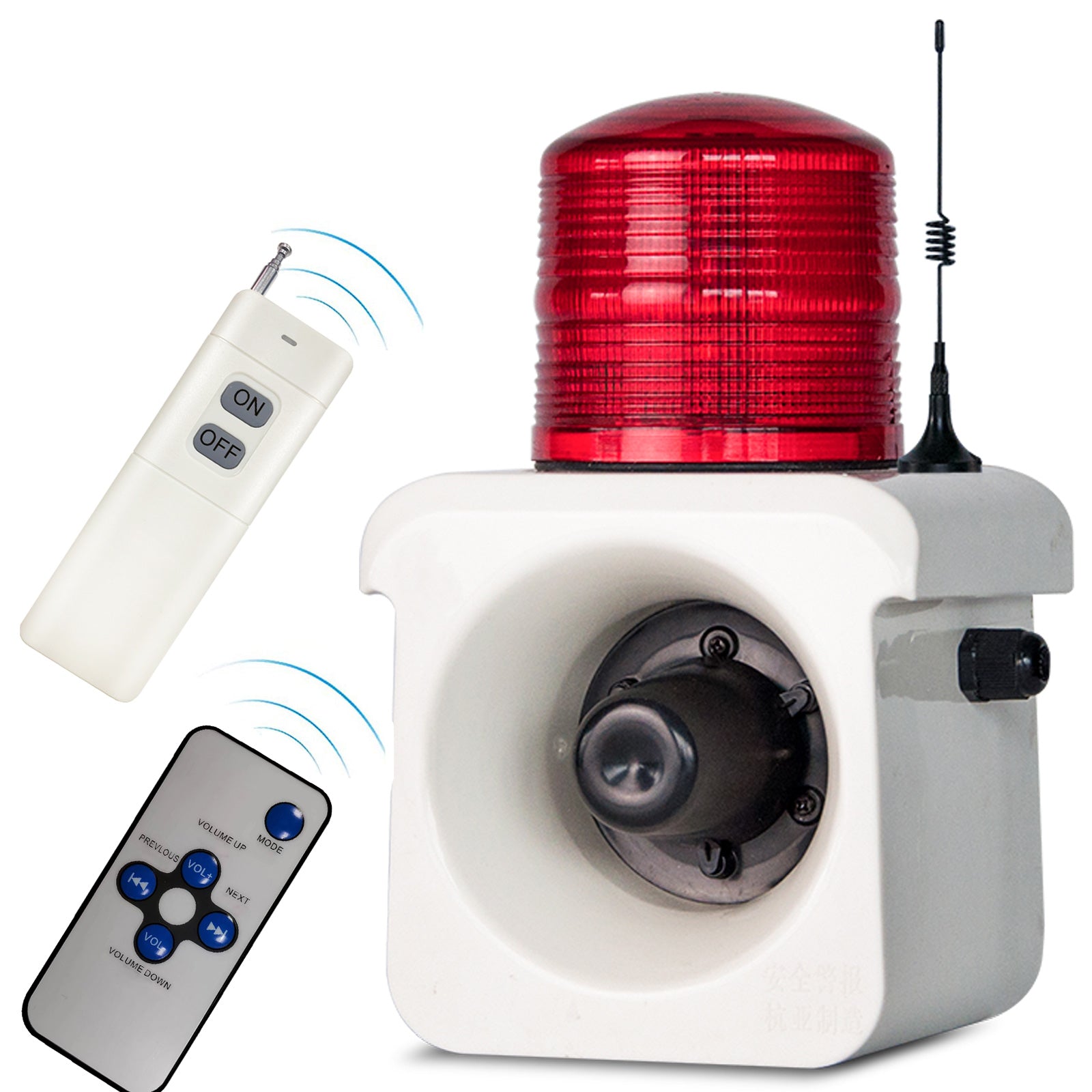 Sirena de alarma inalámbrica con control remoto YASONG (2000m/500m), luz estroboscópica LED de advertencia, bocina de 120dB, potencia de 15W para prevención de pérdidas, almacén, fábrica SLA-800Y