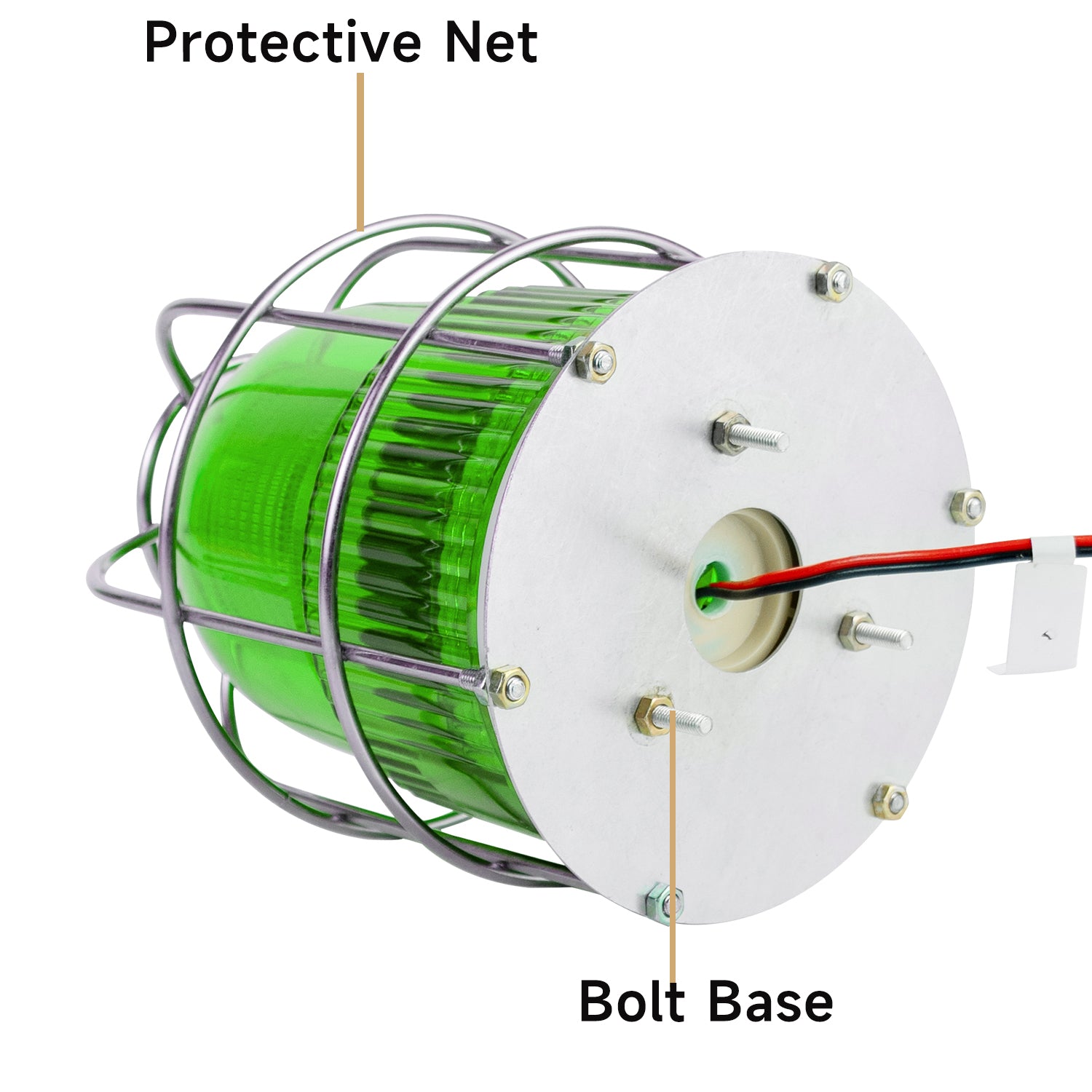 Luz estroboscópica LED industrial, luz de advertencia para alarmas de emergencia públicas, sirena de seguridad para interiores/exteriores con red protectora