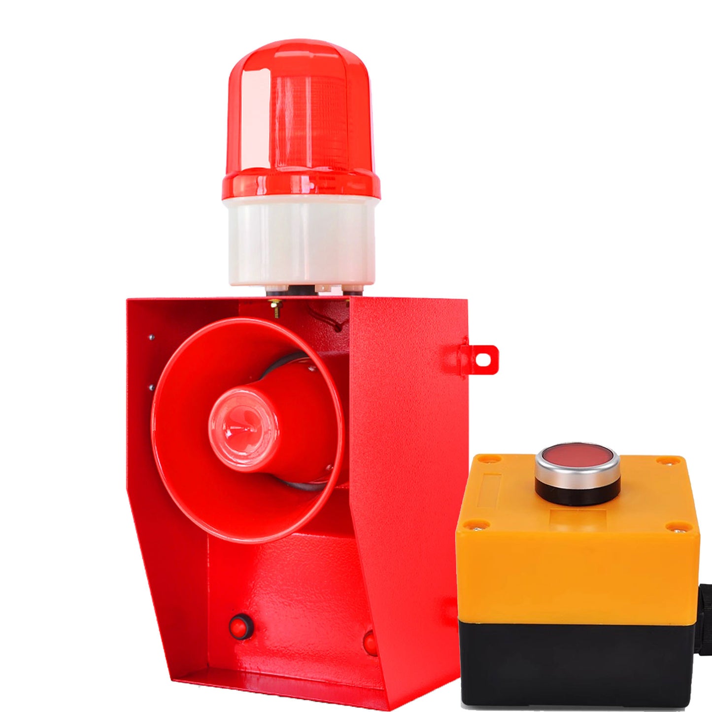 One Button Siren Alarm 130db Horn 12Tone Tornado Fire Alarm Siren Home Security Systerm Alarm Range of 150m-300m for Warehouse Factory Farm Harbor Dock SLA-06BZ