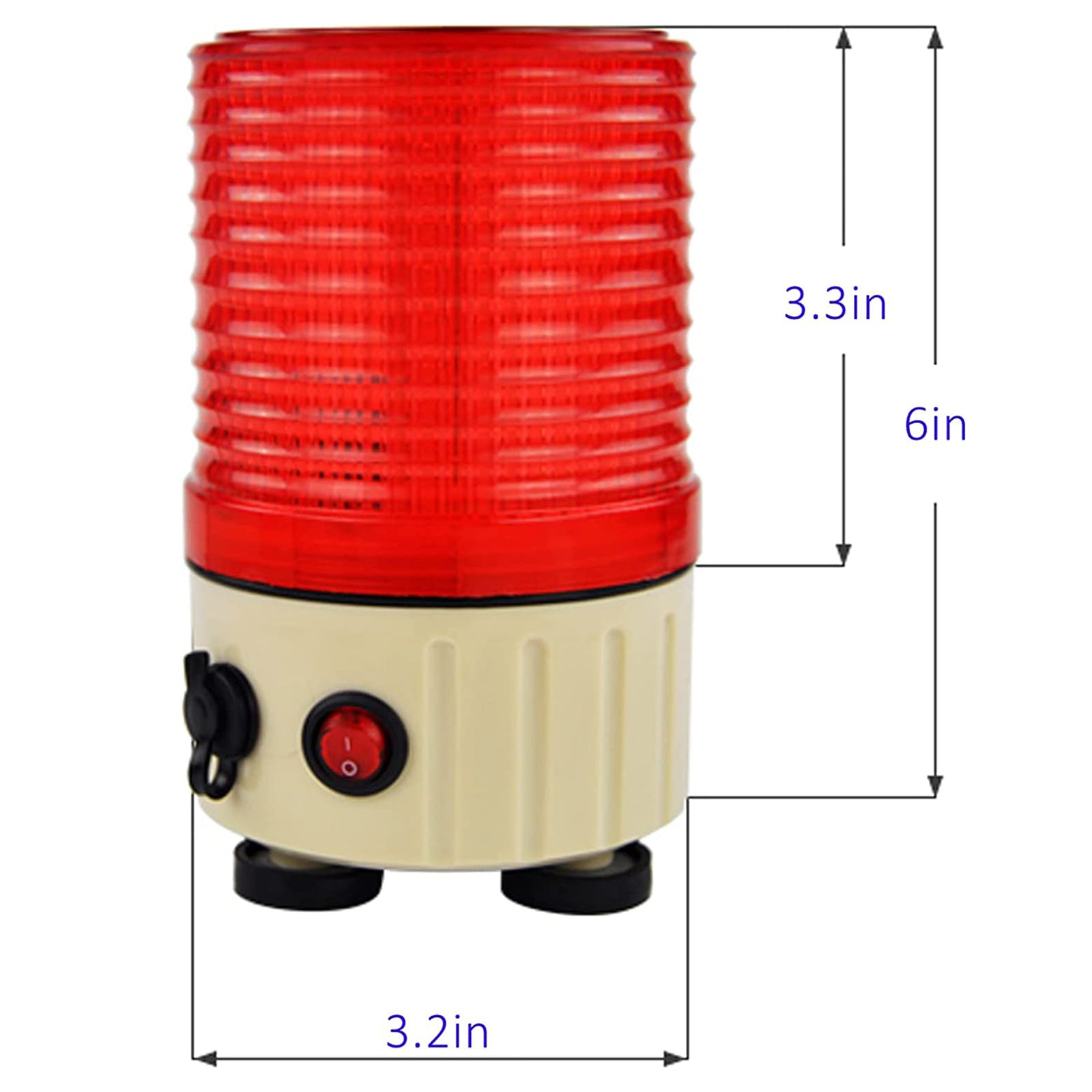 YASONG SLA-16J Rotating Magnetic Battery Beacon Light, 90dB Buzzer or No Sound, IP65, AC100-240V Charging