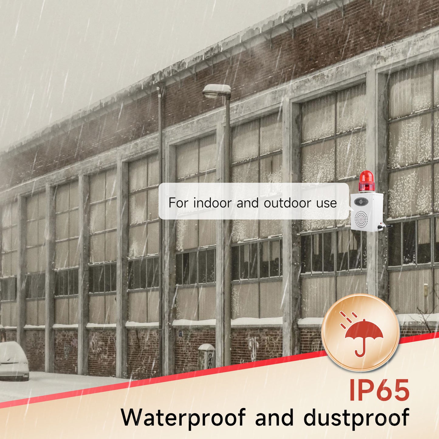 Rechargeable Alarm Siren with 5000mAh 120dB Loud Horn  LED Strobe light Waterproof Outdoor Emergency Securty Siren SLA-B02B