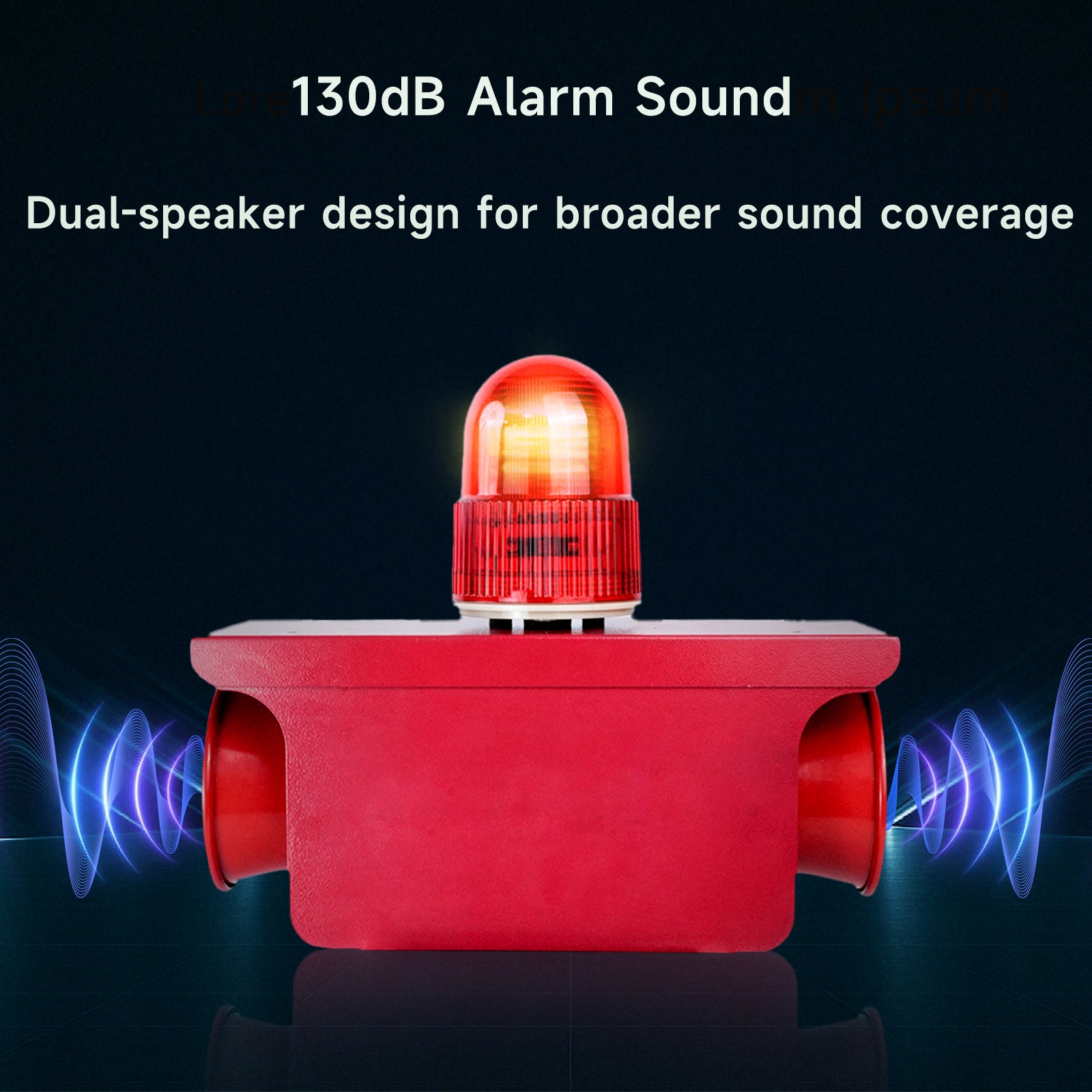 Sirène d'alarme industrielle à double avertisseur sonore étanche 130 dB Sirène d'urgence puissante avec gyrophare, port USB pour usine, entrepôt, maison, entreprise SLA-JB210