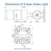 Lampu Menara Tumpuk LED YASONG LTA-30-J, 2-5 Lapisan, Stabil/Berkedip, Dasar Lipat 180°, Buzzer Opsional, IP44