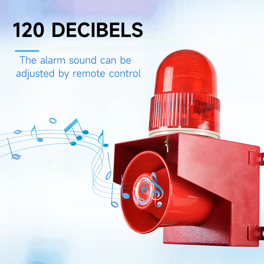 YASONG SLA-01W1 120dB Timed Motion Sensor Siren, 25W, 12 Tones, 10m Detection, IP65, USB Audio