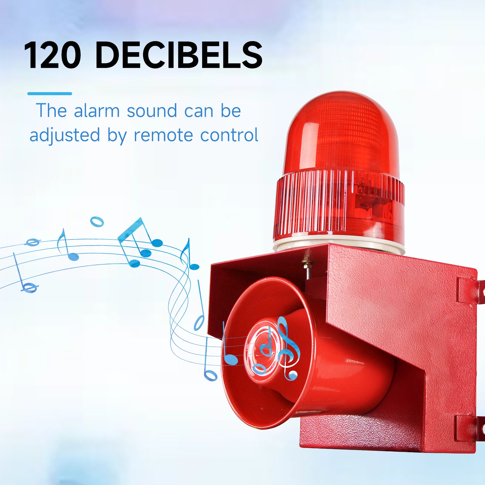 YASONG SLA-01W1 120dB Timed Motion Sensor Siren, 25W, 12 Tones, 10m Detection, IP65, USB Audio