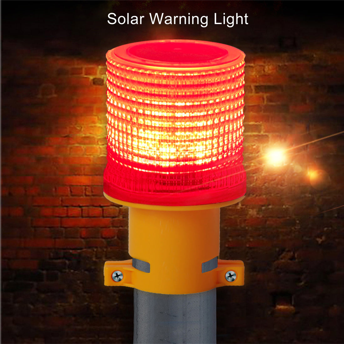 YASONG SL-5080 Solar Industrial LED Warning Light, IP44 Strobe Beacon, 6 LEDs, 72H Work Time