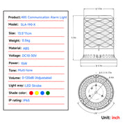 YASONG SLA-190-X RS485 Modbus Audible-Visual Alarm Beacon, 120dB, 15W, DC10-30V, IP65, Custom Voice Upload
