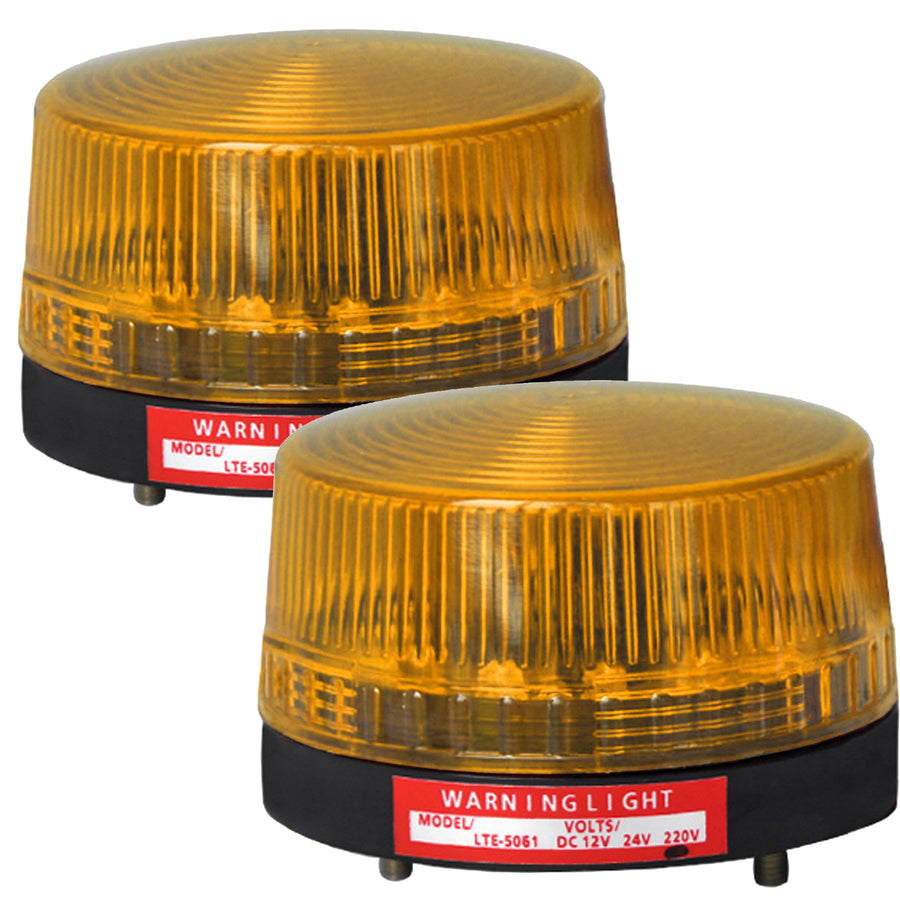 YASONG LTE-5061 Mini LED Strobe Warning Light, No Sound, 1W, IP44, Magnet/Bolted Base, DC/AC Options