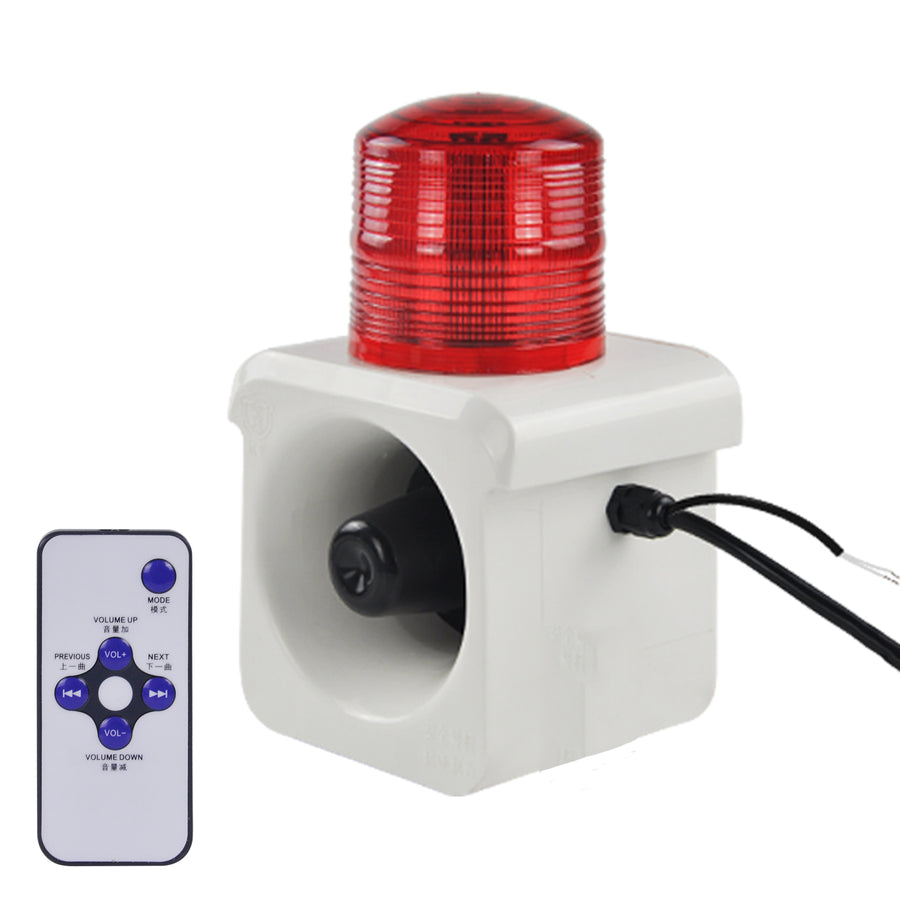 YASONG SLA-800K 120dB Dry Contact Trigger Alarm Siren, 12 Tones, IP65, USB Upload, LED Strobe