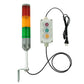 YASONG 3-Tier LED Industrial Andon Stack Tower Light, Sound/Flash Optional, Self-Locking Switch