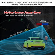 YASONG SLA-X06W 30W Solar Motion Detection Industrial Warning Light, Double-Sided Red Blue Strobe, IP65 Waterproof, 10AH Lithium Battery