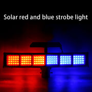 YASONG SLA-X06W 30W Solar Motion Detection Industrial Warning Light, Double-Sided Red Blue Strobe, IP65 Waterproof, 10AH Lithium Battery